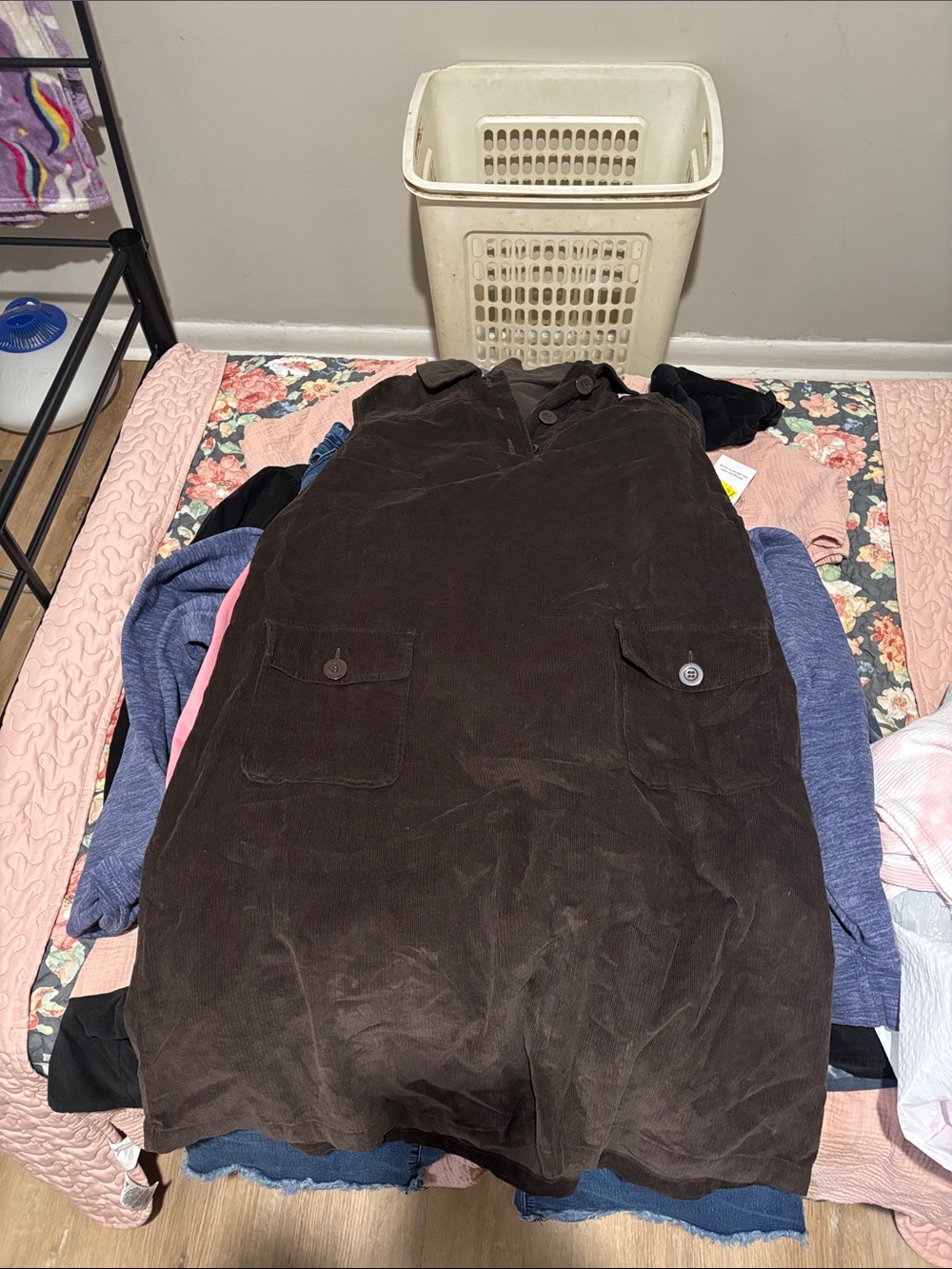 Only Necessities Brown Corduroy Pinafore Dress